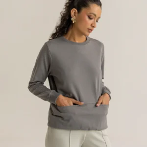 kayvio women basic sweatshirt grey
