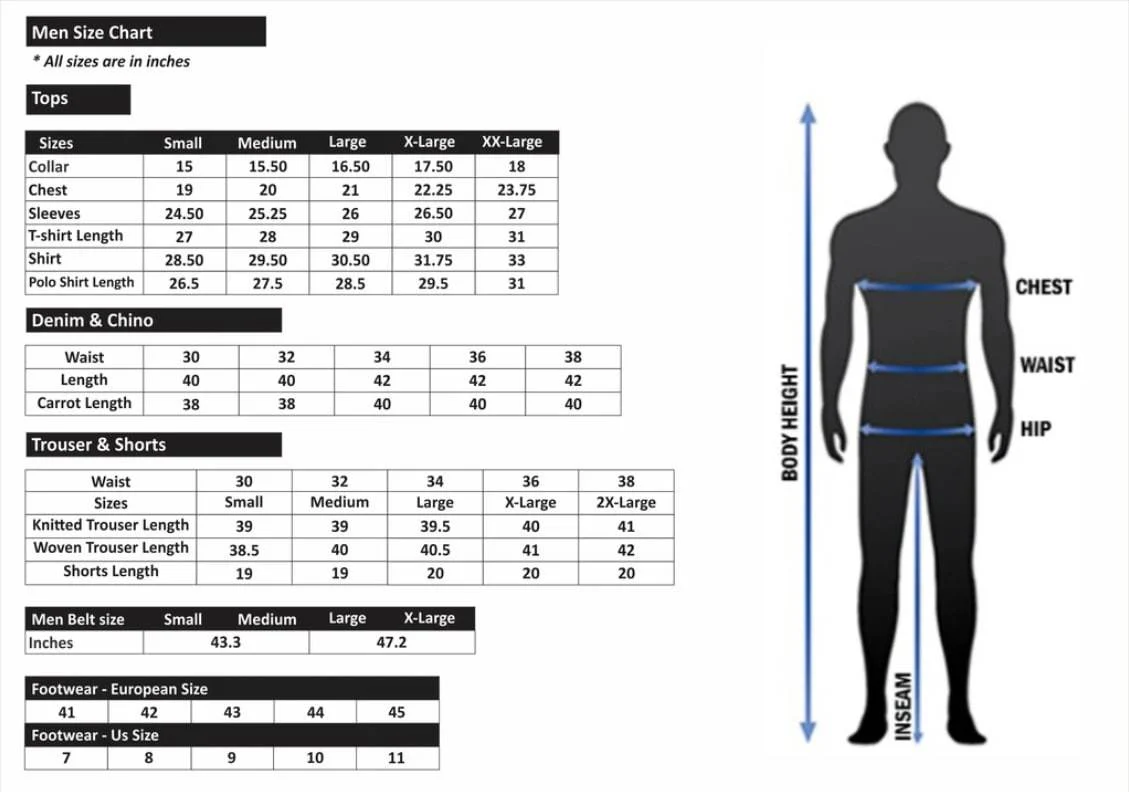 size chart for all size chart for all