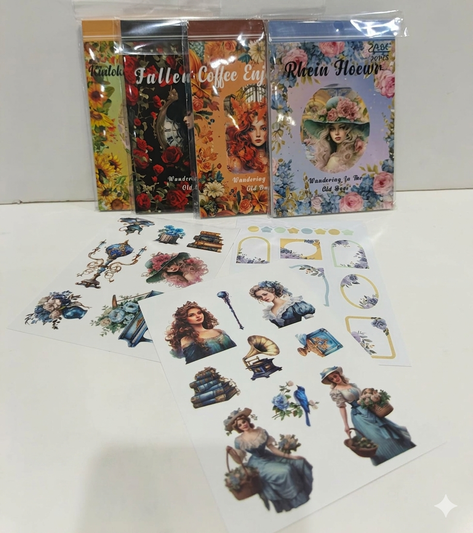 vintage retro lady & queen journaling sticker set (old days series) vintage retro lady & queen journaling sticker set (old days series)