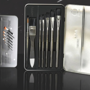 giorgione artist flat brush collection (set of 8 in tin box)